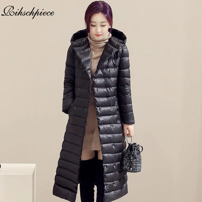 

Rihschpiece 2018 Winter Long Plus Size 3XL Parka Women Jacket Hoodie Coat Padded Jackets Thin Oversize Clothes RZF1402