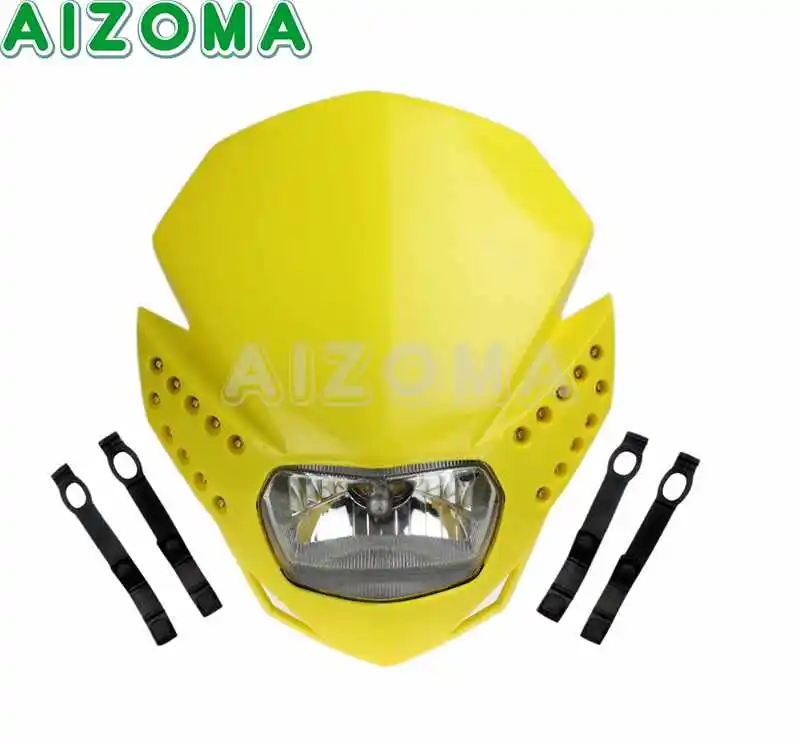 Yellow Acerbis светодиодный видение hp головной светильник w/поворотные сигнальные огни светильник Универсальный голая мотоцикл двойного Спорт фара для Suzuki DRZ400S DRZ400SM - Цвет: Yellow
