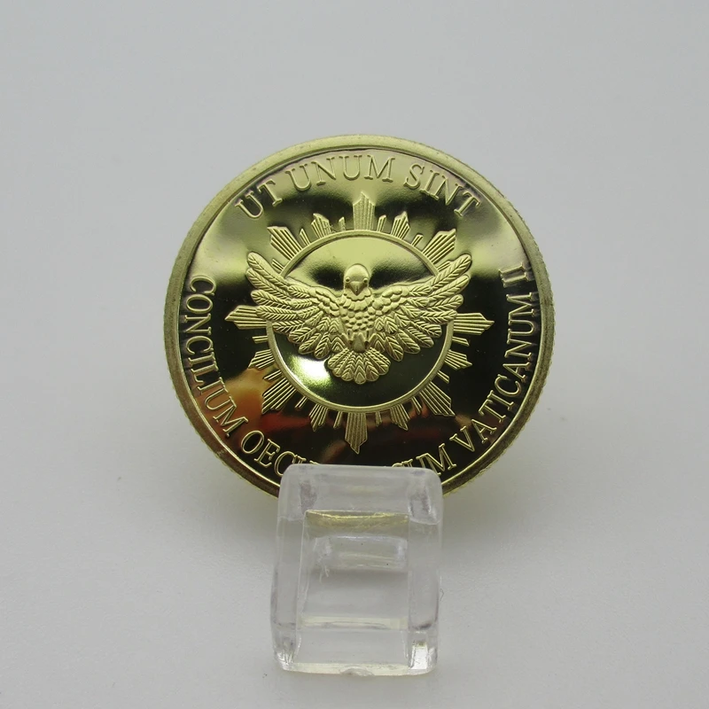 Монета из Германии с золотым покрытием Римский папа Ватикана памятные монеты
