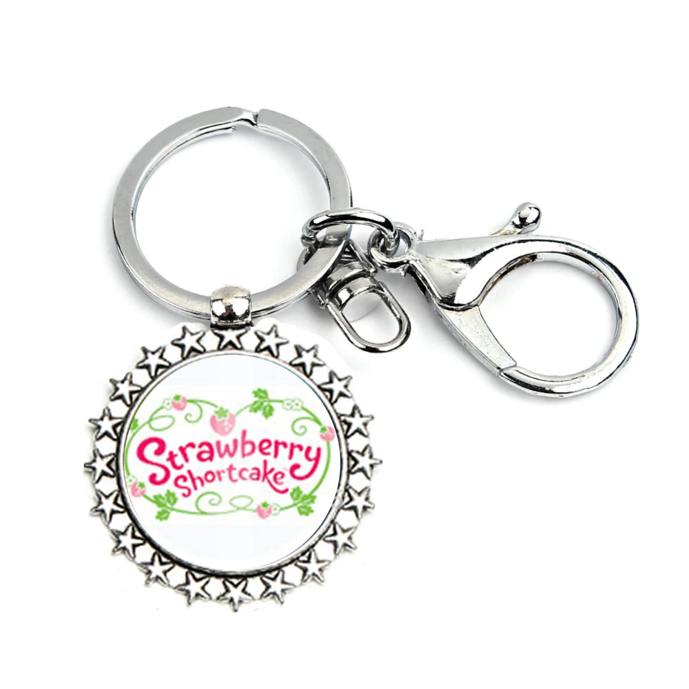 Клубника песочное брелок Прекрасный маленький ребенок Стекло кабошон подвеска