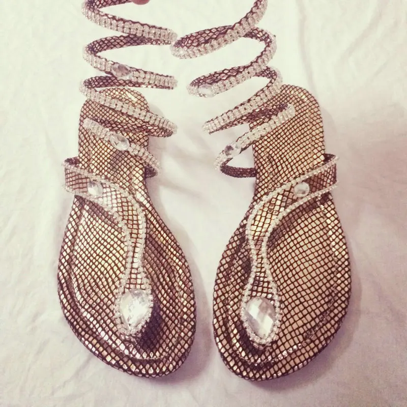 2016 новое поступление женские летние туфли со змеиным узором сандалии гладиаторы