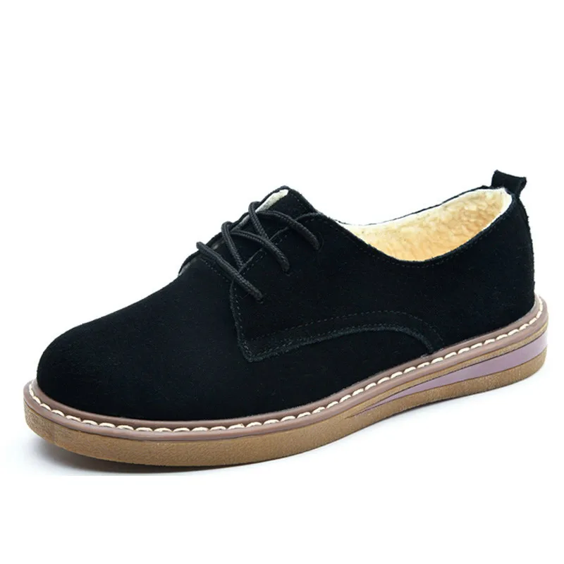 2019 коровья замша кожа женские туфли оксфорды на плоской подошве весенние