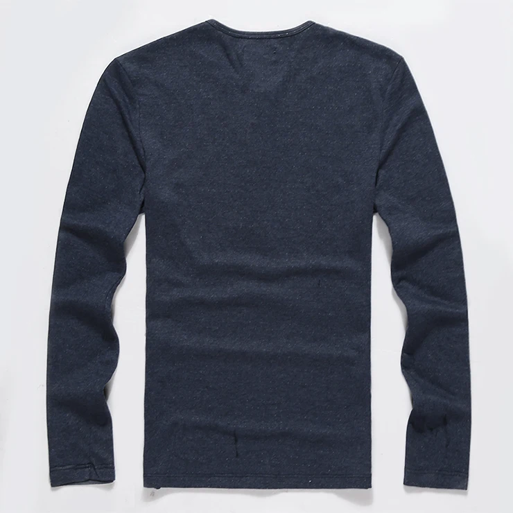 Мужская хлопковая футболка с длинным рукавом круглым вырезом | одежда