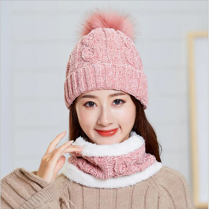 Skullies Beanies Зимние шапки для женщин маска шапка шерстяная вязаная Лыжная Шапка Кепка для женщин/девушек грелка шеи