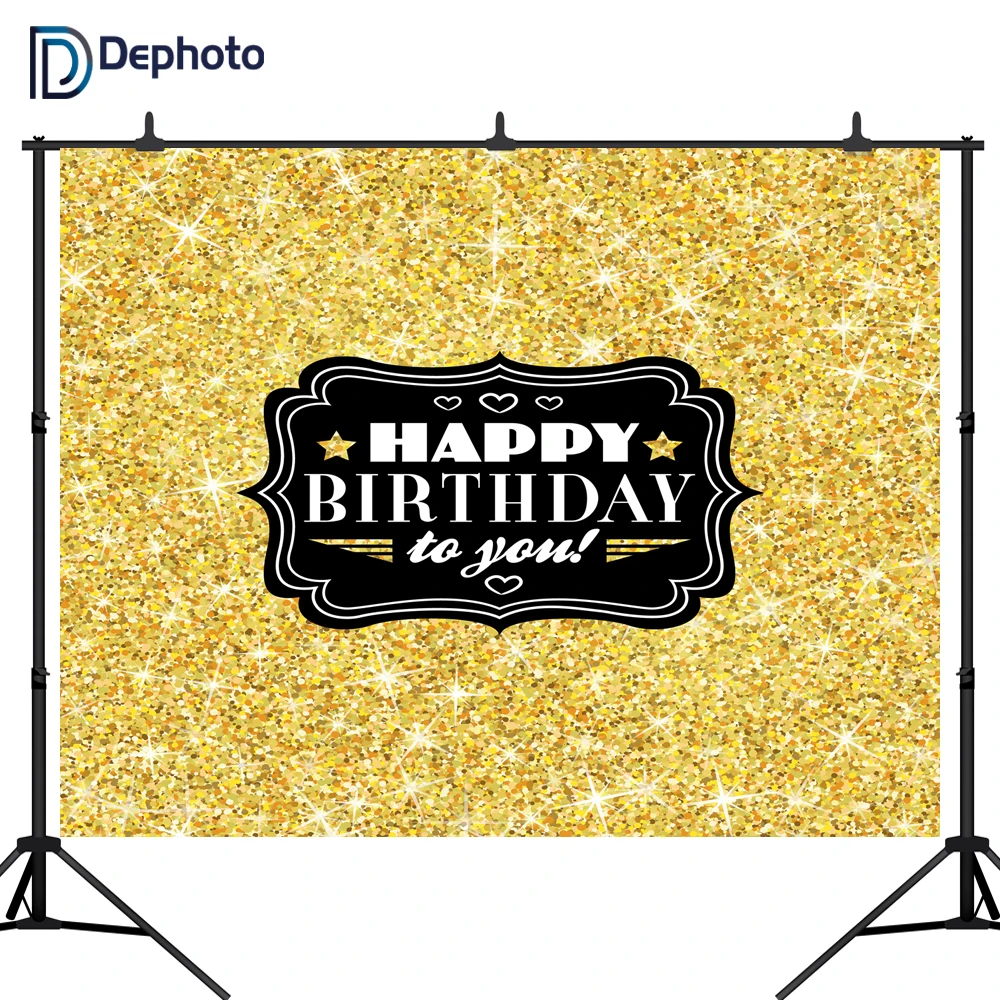 Фон для фотосъемки с золотыми блестящими блестками на день рождения вечеринку