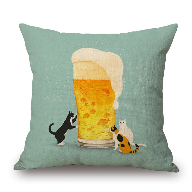 1 шт. бесплатная доставка подушка для дождя и кота домашний декор подушки из льна