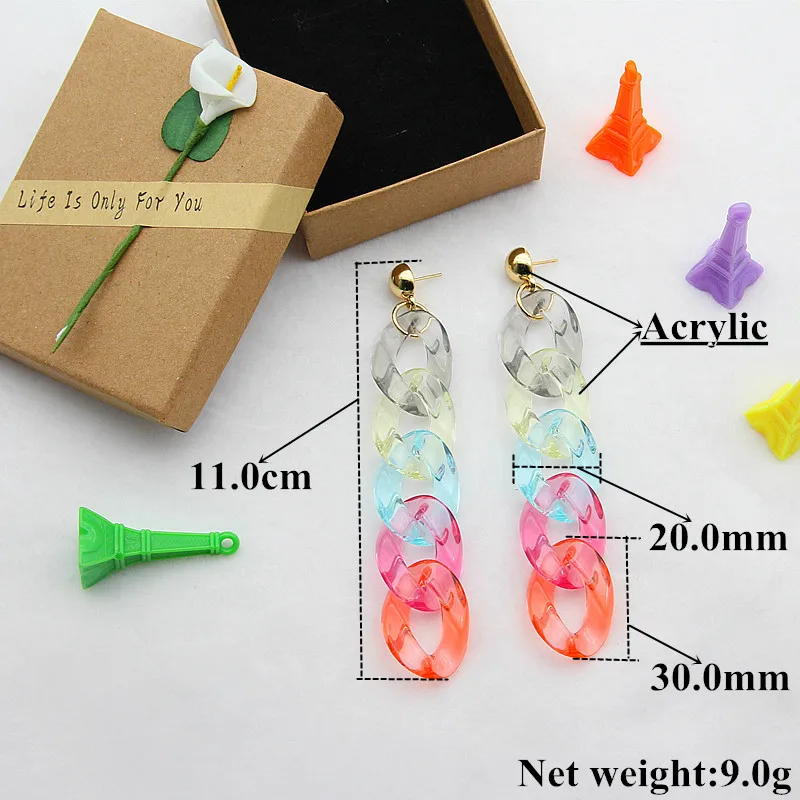 FishSheep богемный простой дизайн прозрачный акриловая цепочка бахрома длинные