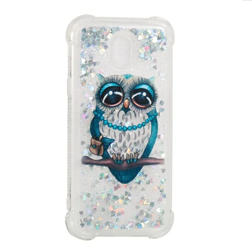 Owl Роскошный Блестящий Мягкий ТПУ чехол для samsung Galaxy S7 край S8 S9 плюс A3 A5 A7 J3 J5 J7 A8 плюс с блестками жидким песком чехол - Цвет: Owl