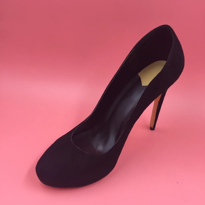 Круглый Носок Черные Туфли Женщины Zapatos Де Mujer Размер 12 Женские Каблуки Плюс