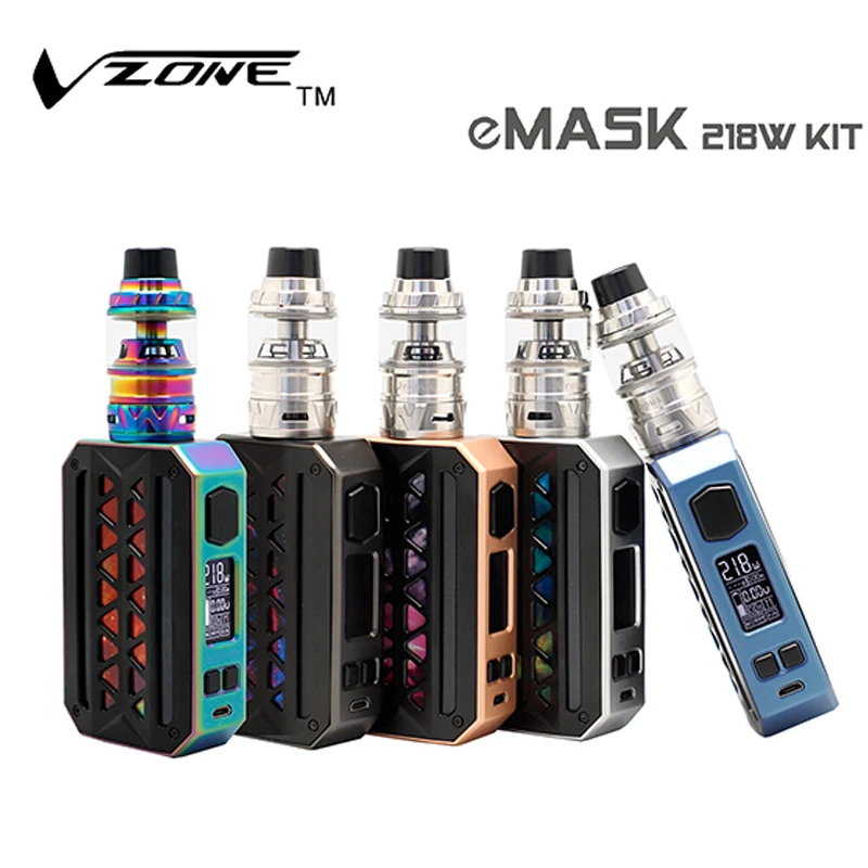 Оригинальный Vzone EMask тк кит 218 Вт MOD с 6 мл уран танк электронная сигарета Vape 5-цвет