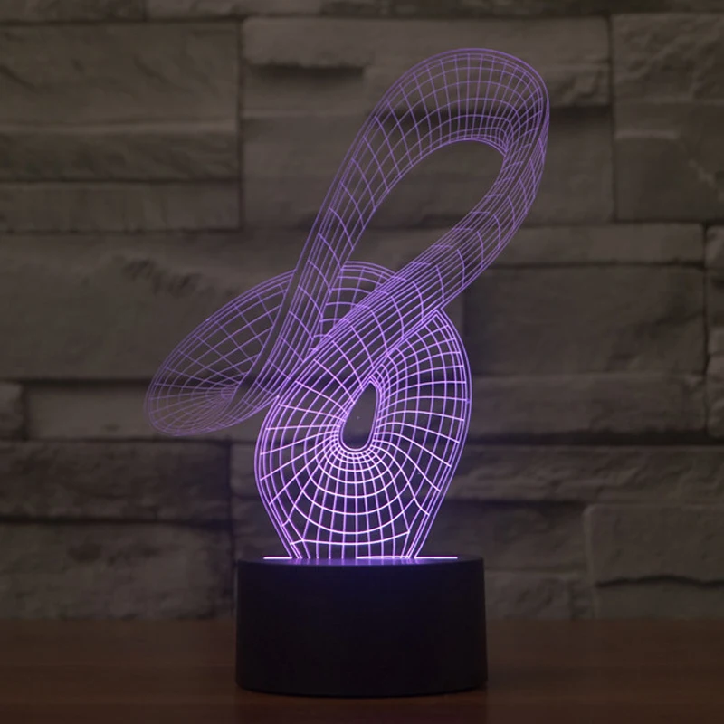 2017 3D USB LEDAbstract геометрический минималистичный дизайн лампа визуальная Иллюзия