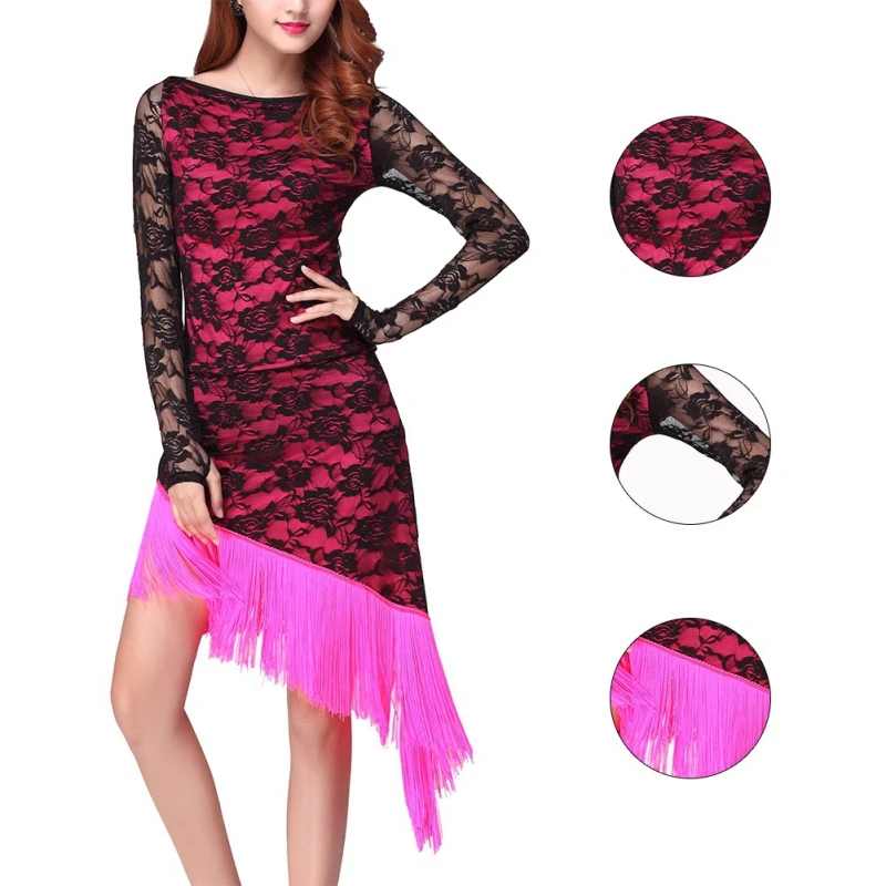 Модное платье для латинских танцев женское элегантное сексуальное Танго с