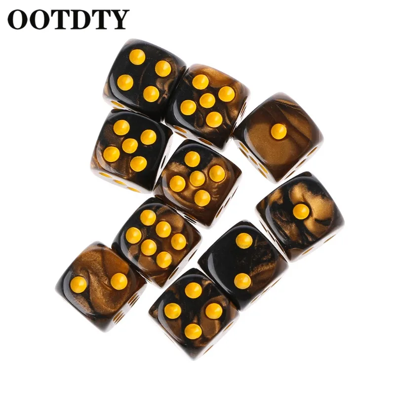 7 OOTDTY 10 шт. шестисторонний 12 мм прозрачный кубик Круглый угол портативный стол игры Игровые кубики - Цвет: 7