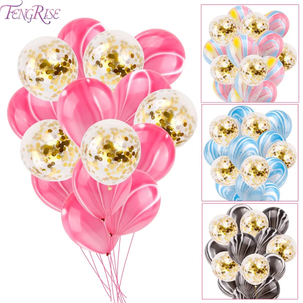 FENGRISE Baby Shower воздушные шары Пол выявить Babyshower золотой блеск розовый синий висит