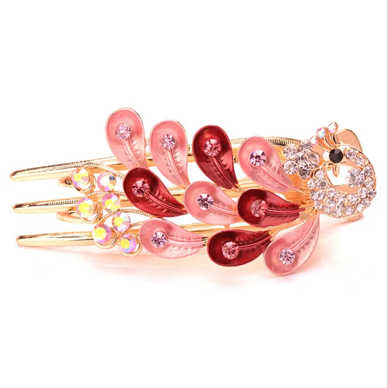 luxurious name Roses Super multi Cubic Zirconia Multicolor Barrettes Fashion hair combs For women Free shipping 002 | Украшения и