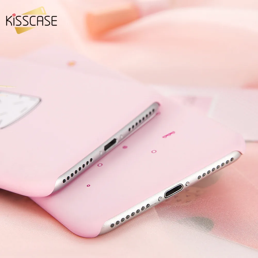 KISSCASE Flamingo Case For iPhone 5 SE 5S Cover Pink Black Vintage Plain Hard PC Animal 6 6S 7 8 plus X Coque |