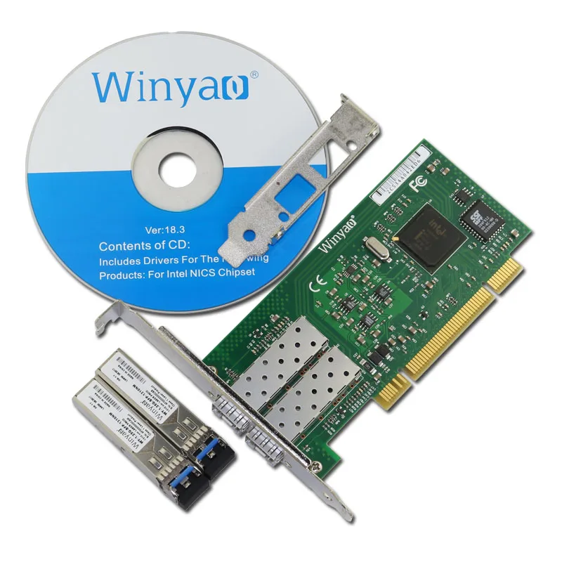 Winyao WY546DF-LX PCI настольная 2-портовая гигабитная волоконная lan Карта для 82546 PWLA8490LX
