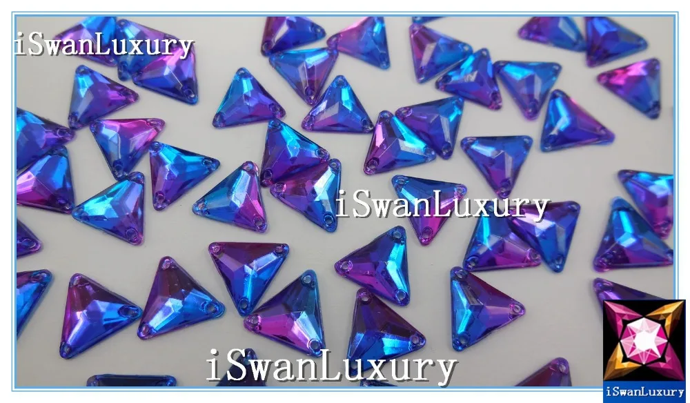 Стразы для шитья богини треугольные королевские фиолетовые 12 мм|strass stone|crystal