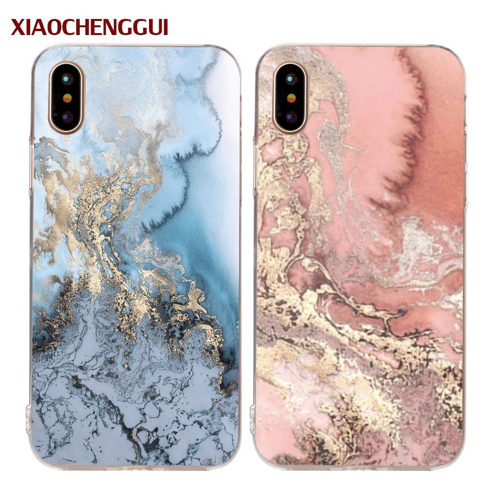 Чехол для iphone 6 6S 5s 7 8 Plus x тонкий мягкий силиконовый чехол с текстурой под гранит