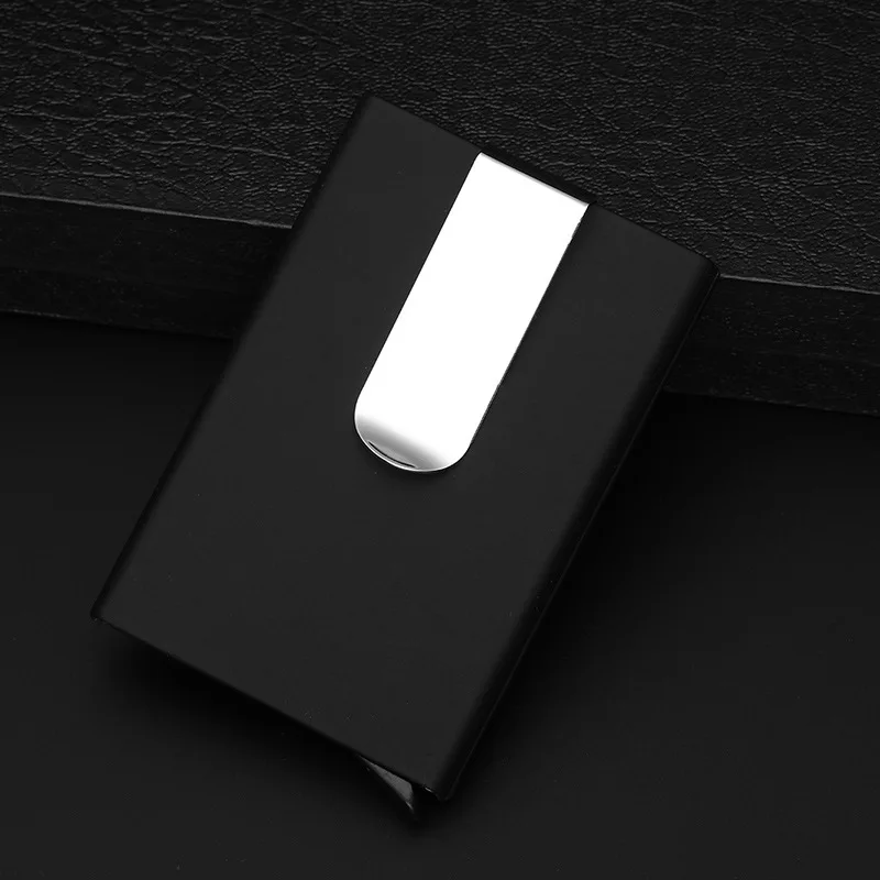 

Automatic Credit Card Holder Men's ID Business Cards Holders Case with Money Dollar Clip Wallet Purse for Man Gift