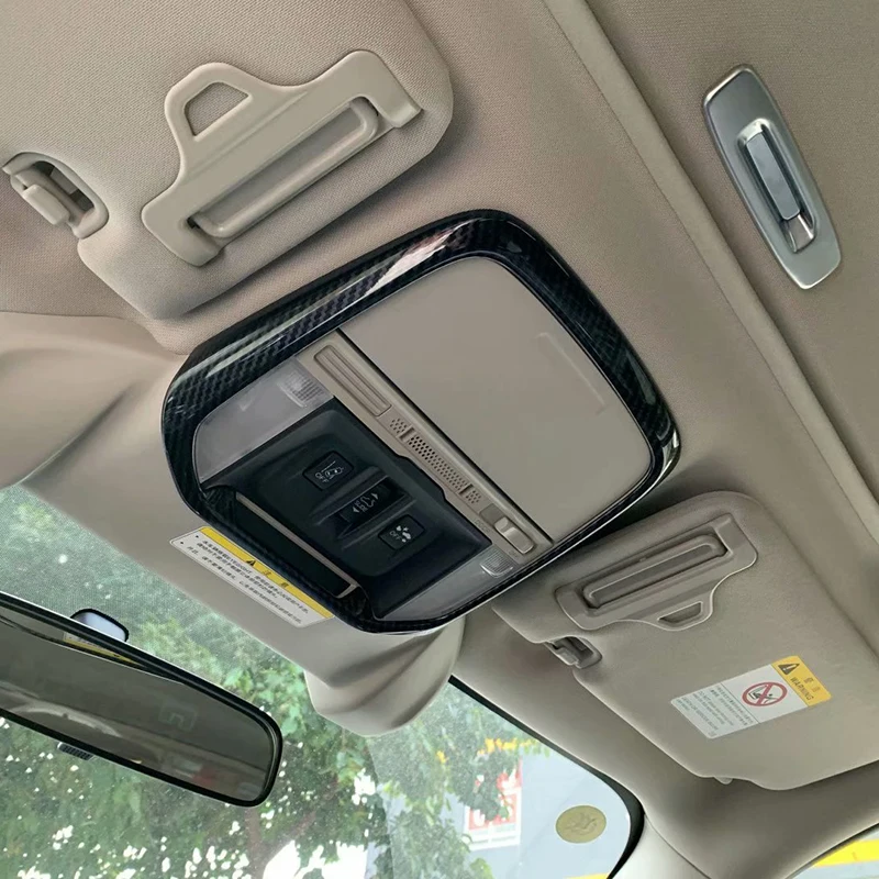 

ABS Carbon fiber look front ceiling roof reading light lamp trim cover frame For Subaru Forester SK 2018 2019