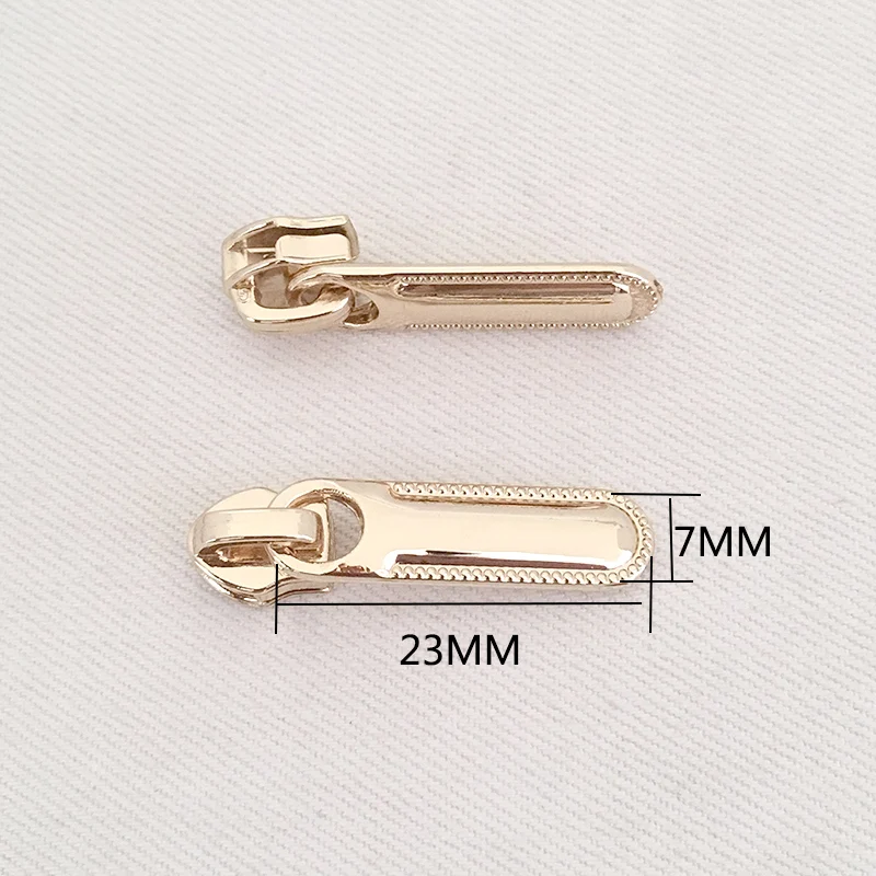 K-7x23mm 10 шт. Lightgold металлические ползунки для молнии для 3# нейлоновые молнии куртки одежда молнии головы молния Ремонтный комплект DIY сумка Аксессуары - Цвет: K-7x23mm