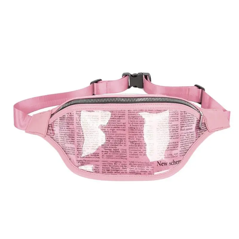 A Waist Bag Pink Спортивные поясные сумки с принтом газет для женщин, сумки на ремне, сумки на ремне, маленькие нагрудные сумки, женские сумки - Цвет: A Waist Bag Pink