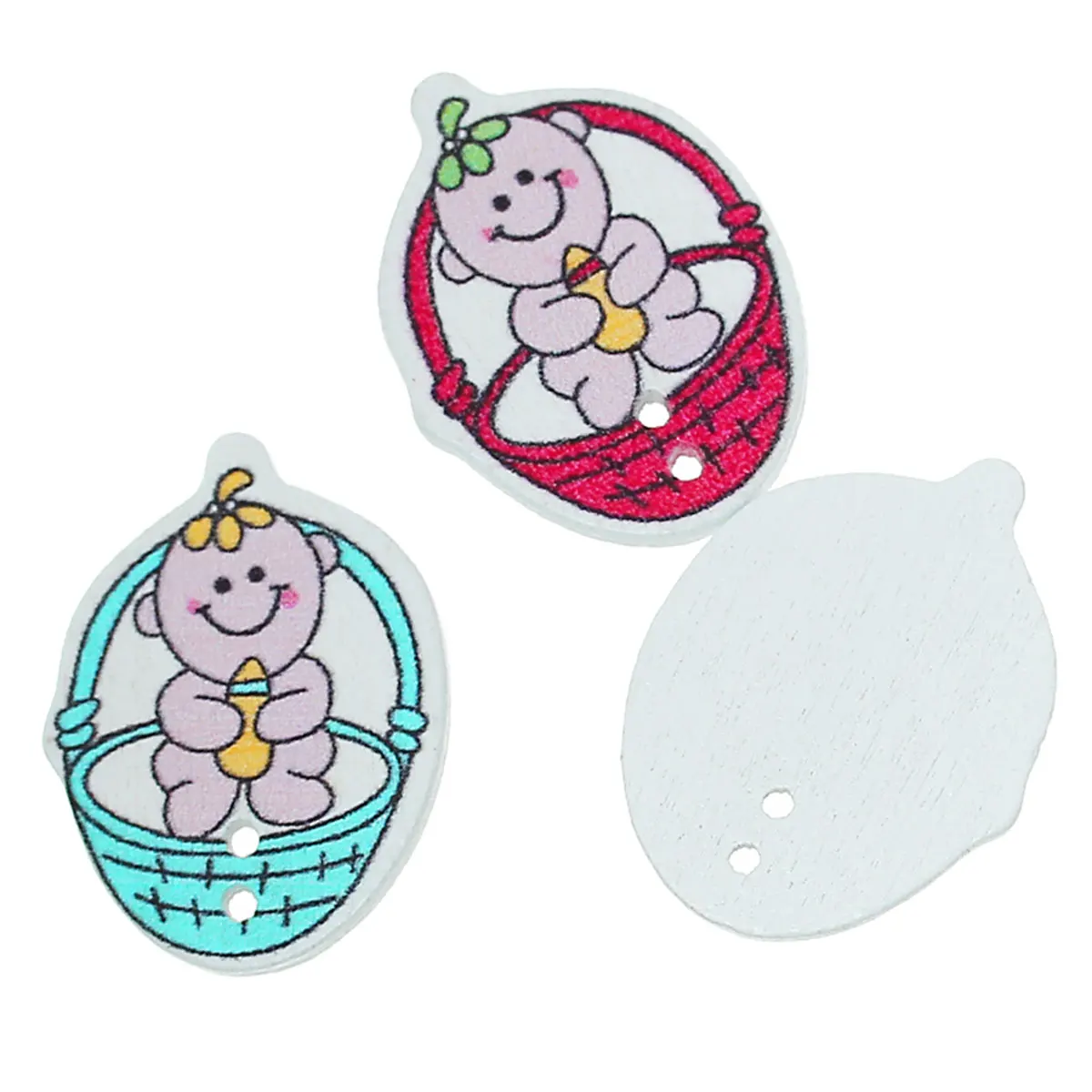 Wood Sewing Button Scrapbooking Cradle Baby At Random Two Holes 30.0mm(1 1/8&quot) x 23.0mm( 7/8&quot) 100 PCs 2015 new | Дом и сад