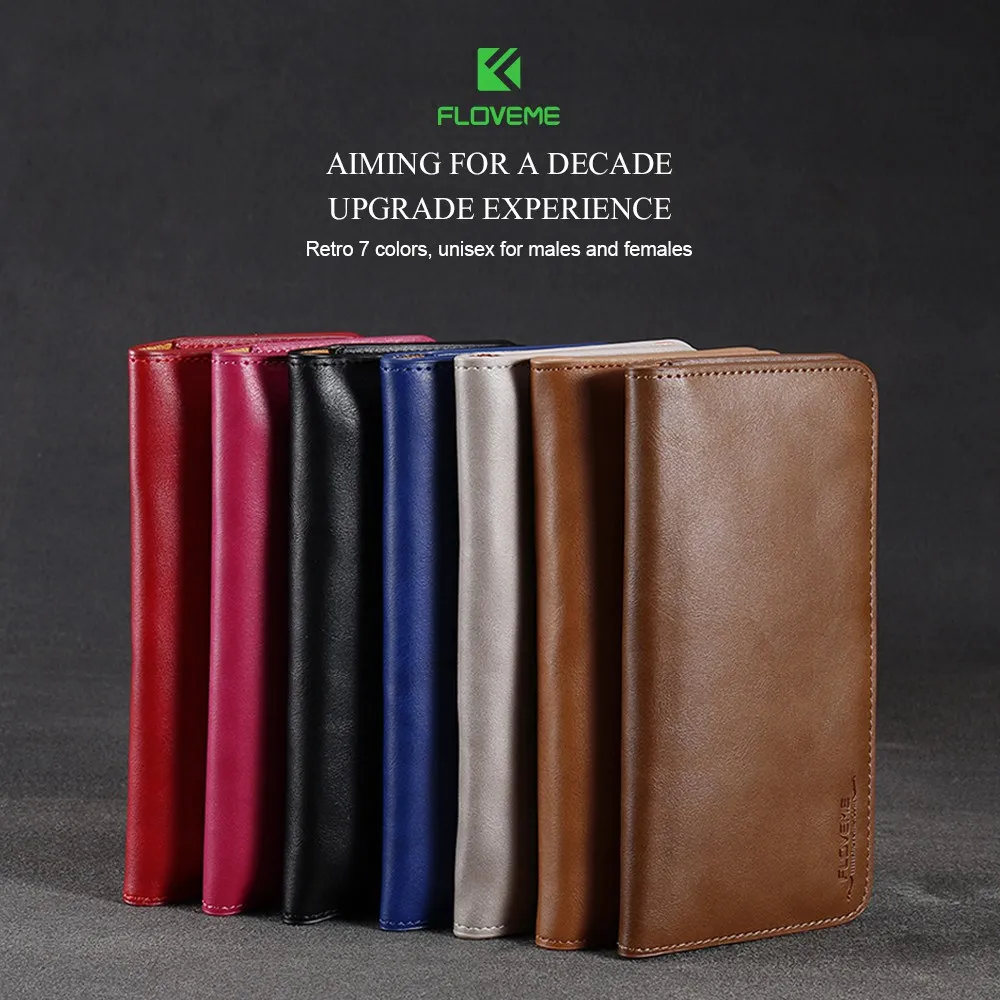 Floveme Case Универсальный Пояса из натуральной кожи кошелек для iPhone X 7 8 6 6s Plus Samsung Galaxy