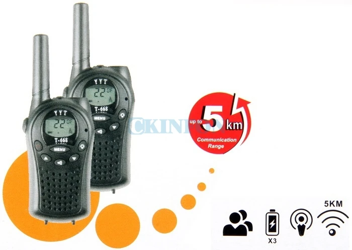 DHL 50 шт в наборе 2 шт. = 1 комплект T-668 8-канальный 5 км Twintalker иди и болтай Walkie Talkie “иди