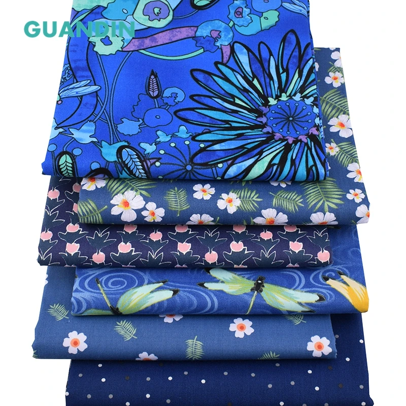 GUANDIN 2019 Новая серия голубых цветов/50*160 см полуметровая саржевая хлопчатобумажная