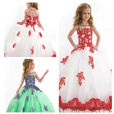 2016 Девушки Pageant Платья свадебное Бальное платье Этап Производительность День