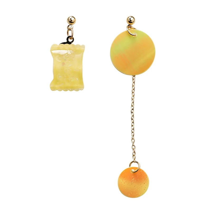 Серьги в Корейском стиле для женщин милые серьги форме конфет асимметричные