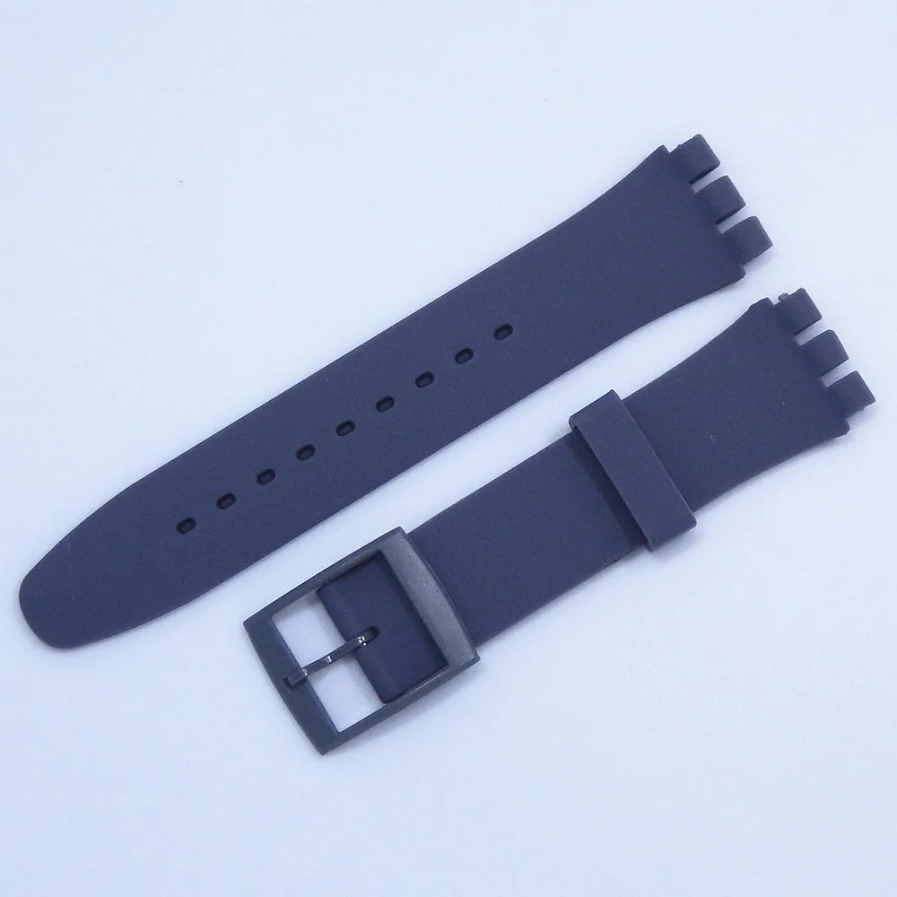 Gray Резиновый силиконовый ремешок для наручных часов Swatch 16 мм 17 мм 19 мм 20 мм аксессуары для наручных часов - Цвет: Gray