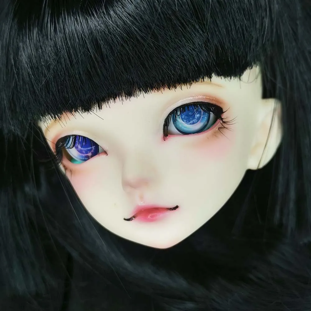 Фиолетовый голубого цвета со звездами galaxy глаза bjd 1/6 глаза 1/4 1/3 1/8 BJd Кукла SD MSD 10 мм 12 мм 14 мм печати пластиковый BJD кукла аксессуары