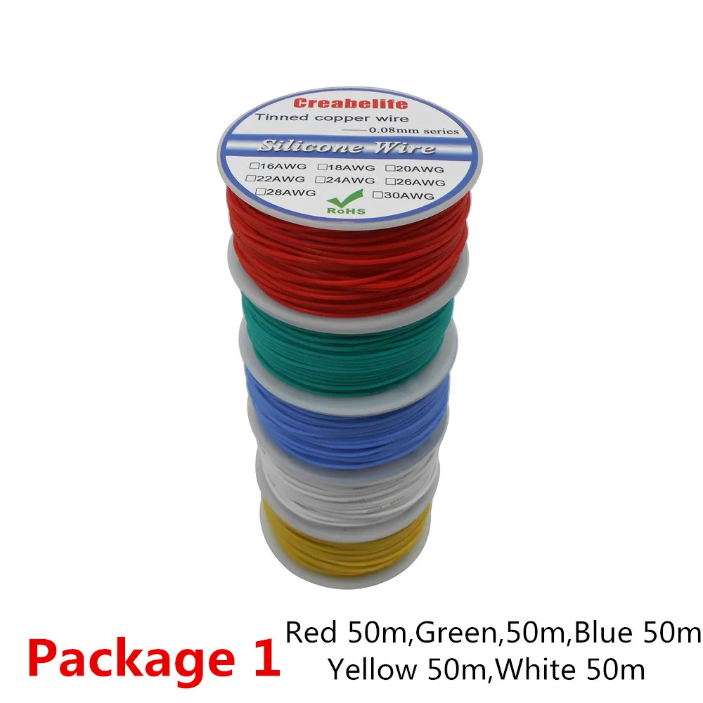 250 м 28 AWG гибкий силиконовый провод RC линейный кабель 5 цветов с катупосылка