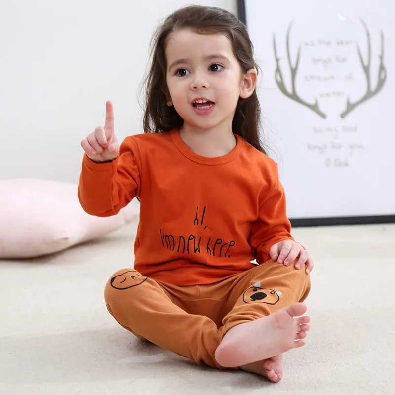 2018 новые хлопковые детские пижамы теплая одежда для маленьких девочек и - Фото №1
