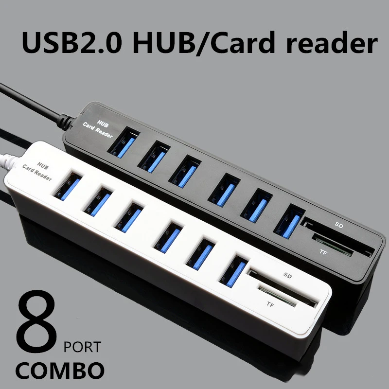 2 в 1 USB концентратор 0 мульти Передача 6 портов сплиттер для TF SD карты Высокая