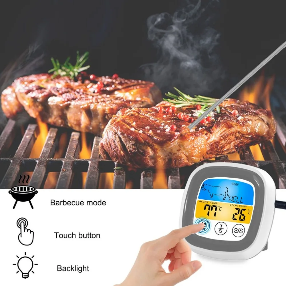 Food Cooking Wireless remotely BBQ Thermometer With Six Probes and Timer For Oven Meat Grill Free App Control Dropshipping
