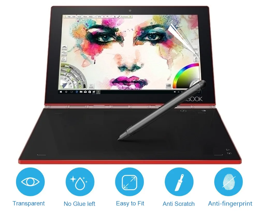 Cartinoe Screen Protector For Lenovo Yoga Book 10.1 Inch Touchscreen Laptop/tablet Hd Crystal Clear Lcd Guard Film 2pcs |