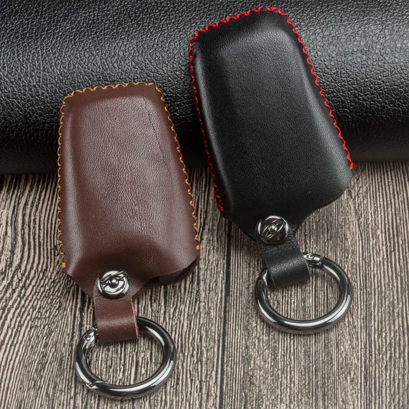 Натуральная кожа автомобильный чехол для брелка с ключом Toyota CHR C HR Camry Prius Prado 2016 2017