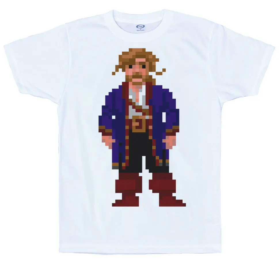 Футболка Guybrush Threepwood pixel secret of monkey island 8-битная ретро-игра | Мужская одежда