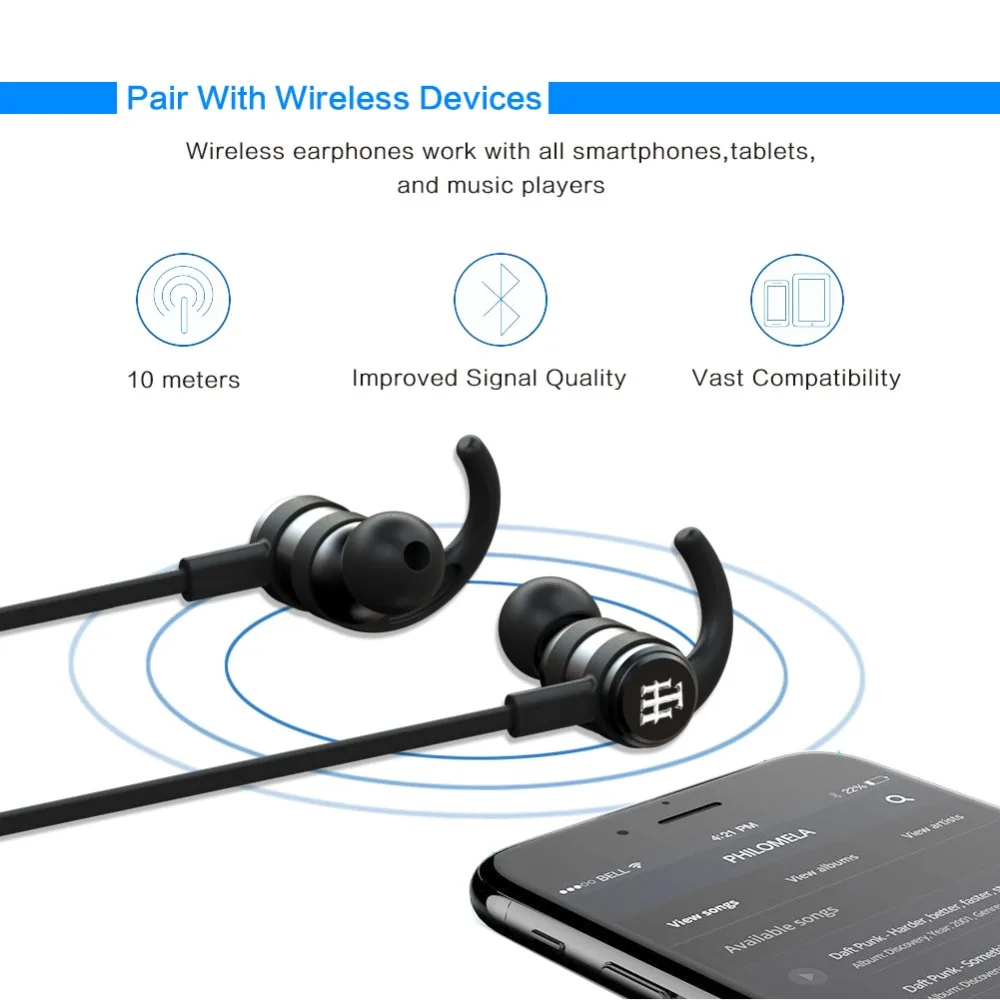 Hutmtech H1 мини Беспроводной Наушники Bluetooth 4.1 стерео гарнитура 8640 С микрофоном Цвет