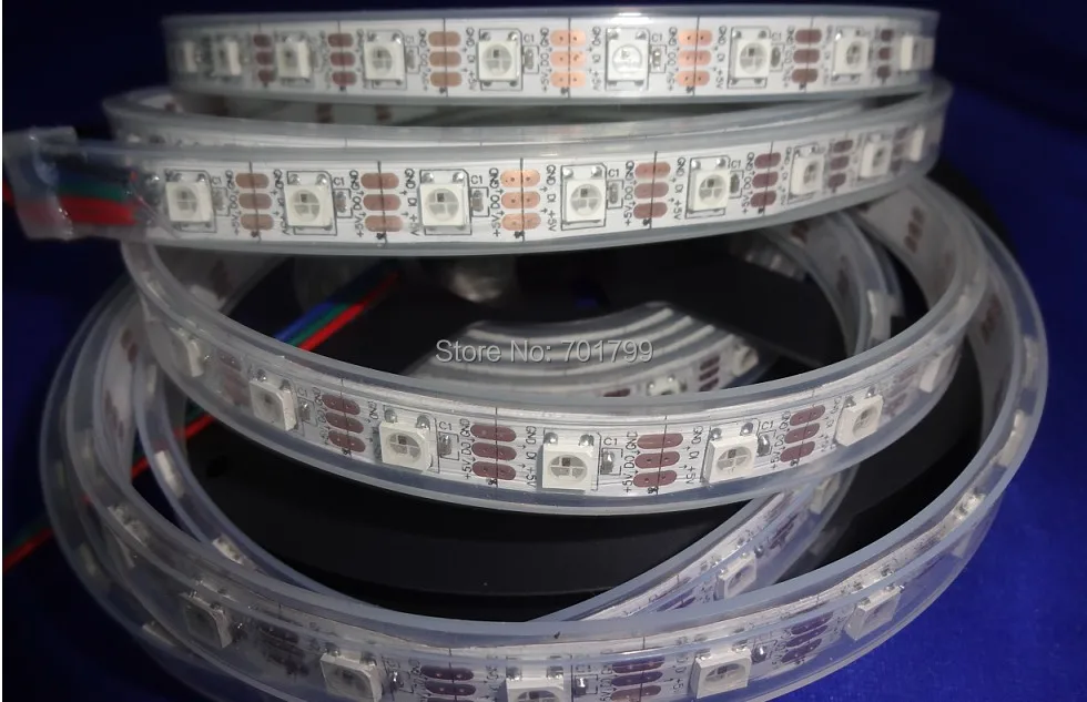 4 м DC5V WS2812B led pixel srip IP68 60 шт. WS2812B/m с пикселей белый PCB в силиконовой трубке только