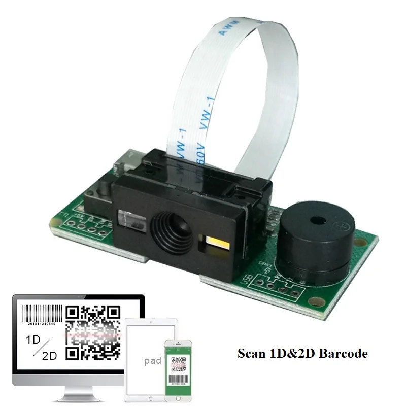 1D/2D штрих код сканер кодов Модуль QR PDF417 матрица данных читатель кода TTL3.3V USB 5V