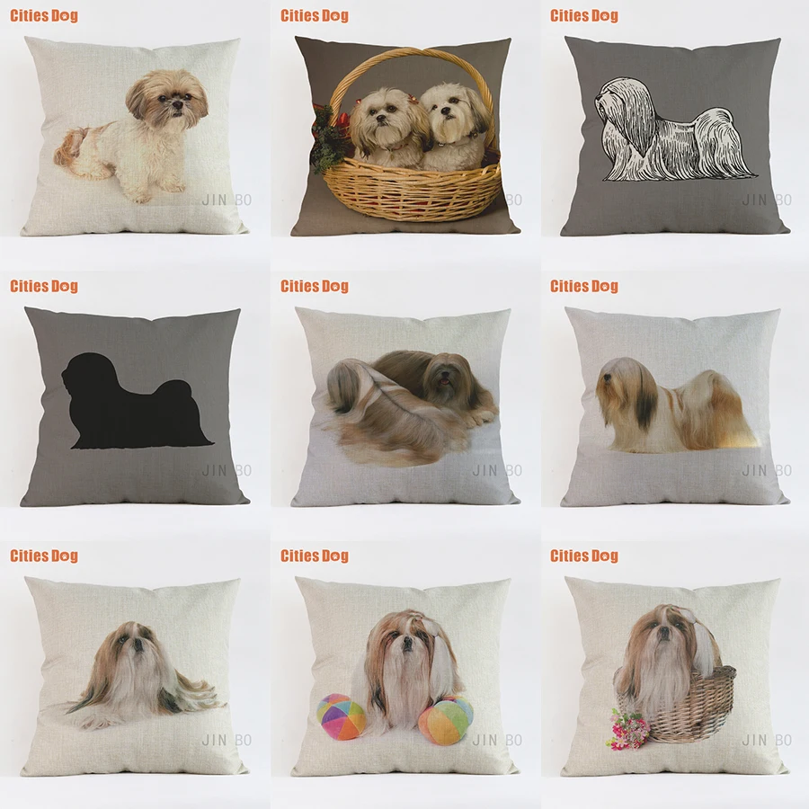 Подушки подушка чехол для дивана Lhasa Apso собака декоративный подарок на Новый год