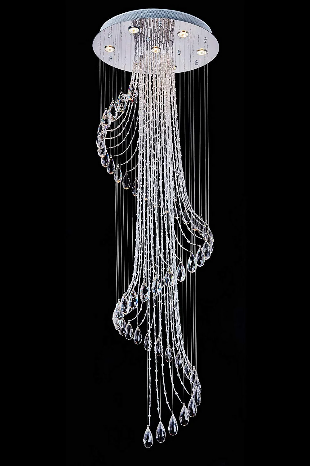 Современный K9 кристалл Spral лампа в виде капли дождя заподлицо светодиодный потолочный светильник подвесной светильник лампа для столовой ванной комнаты Современный K9 кристалл Spral лампа в виде капли дождя заподлицо светодиодный потолочный светильник подвесной светильник лампа для столовой ванной комнаты