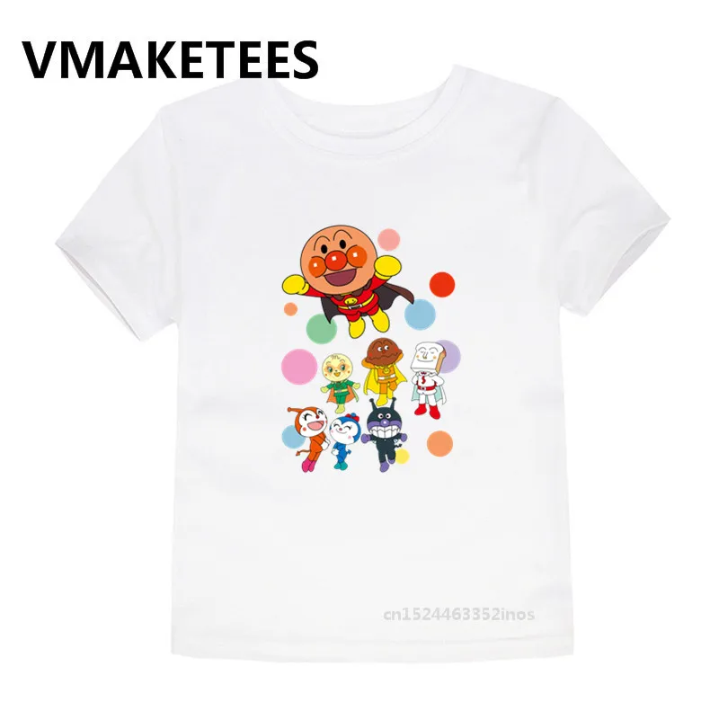 Anpanman/футболка с мультяшным принтом детская забавная одежда Baikinman летняя футболка
