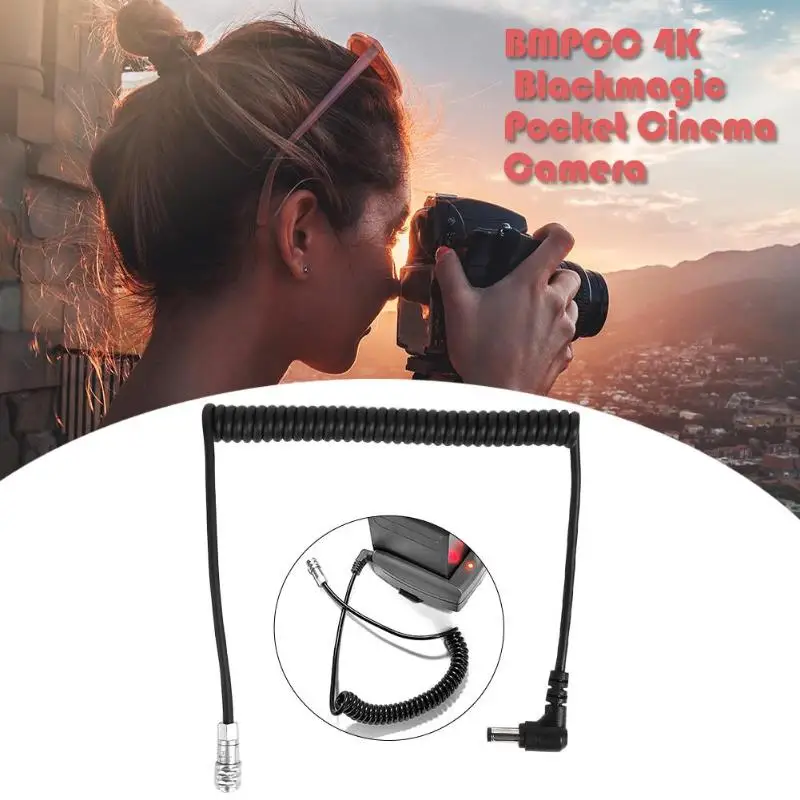 Тип изгиба постоянного тока Кабель питания для BMPCC Blackmagic Карманный Кинокамера 4 K