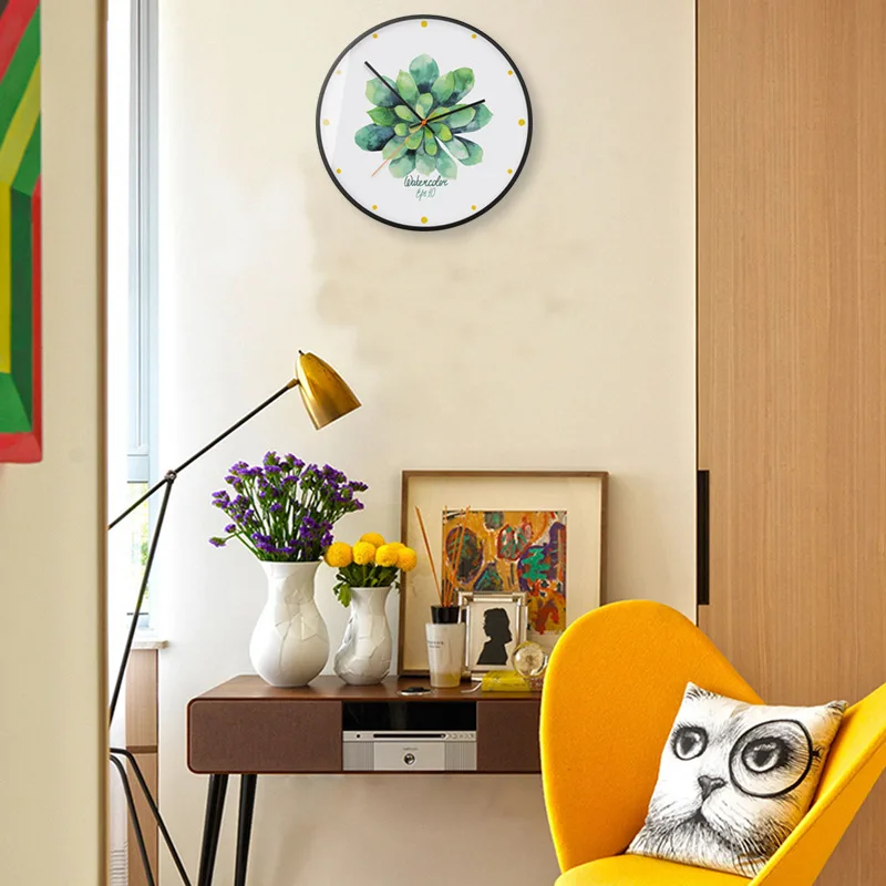 Fresh Flowers Nordic Wall Clock Silent Watches Modern Art Home Decorative Accessories Quartz Clocks | Дом и сад
